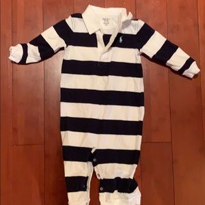 Polo long sleeve jumper, navy and white size 9 mo